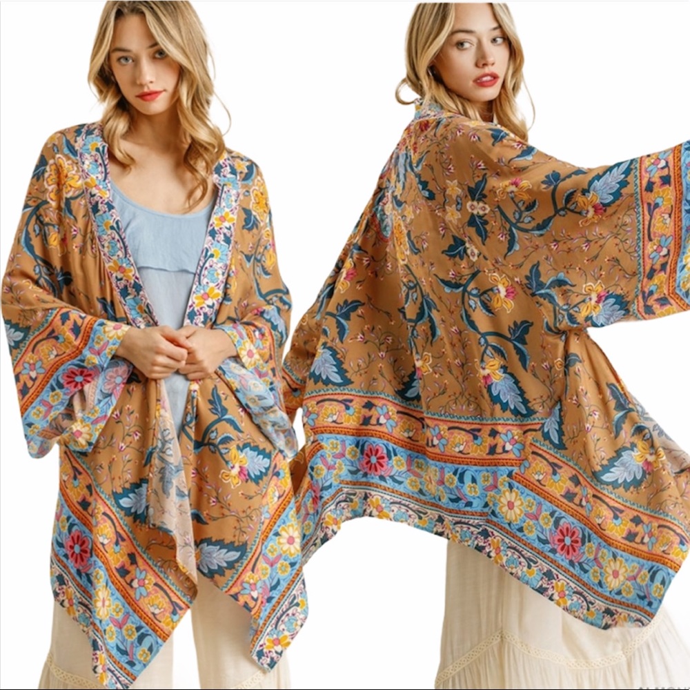 Umgee NWT Boutique Kimono Boho Art Deco